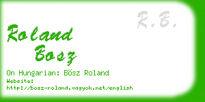 roland bosz business card